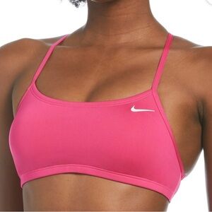 Nike Women's Essential Racerback Bikini Top Swimsuit Pink Small
